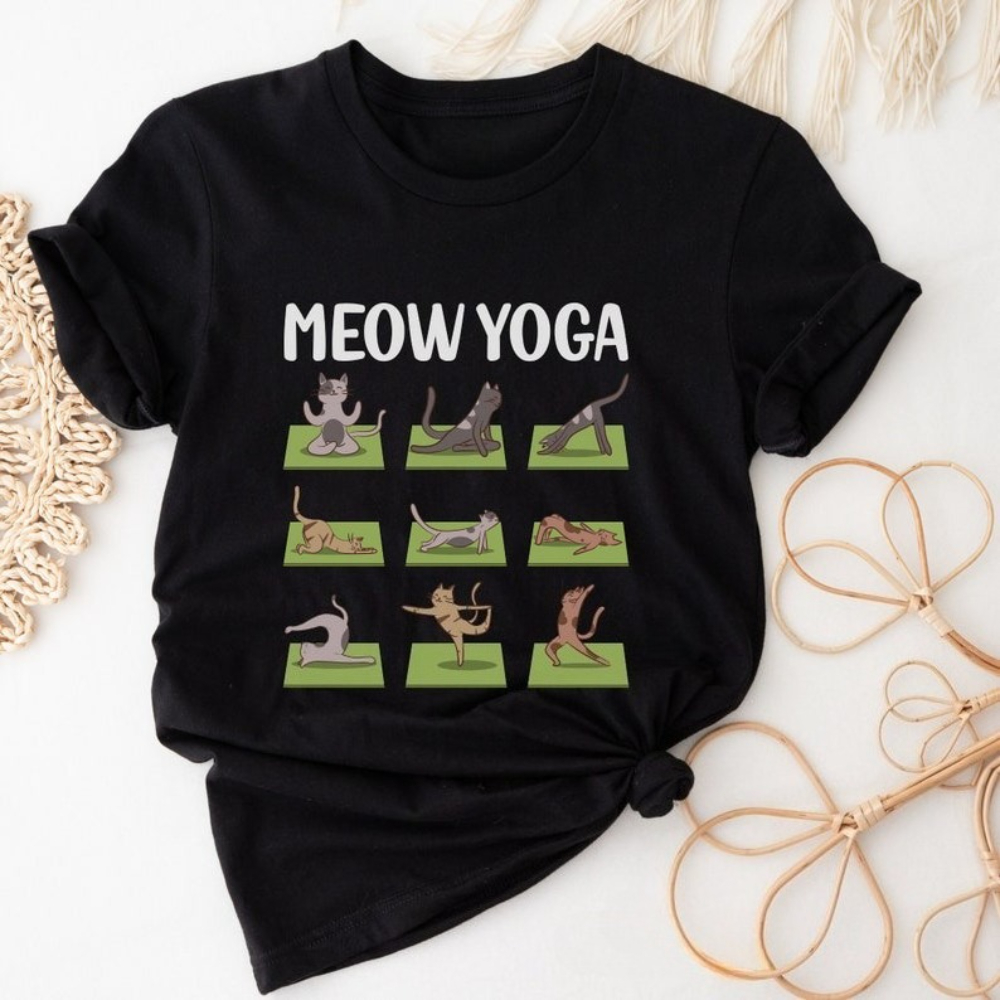 Cat Yoga Shirt Funny Casual Te - Pilates Yoga Instructor 리뷰 및 가격