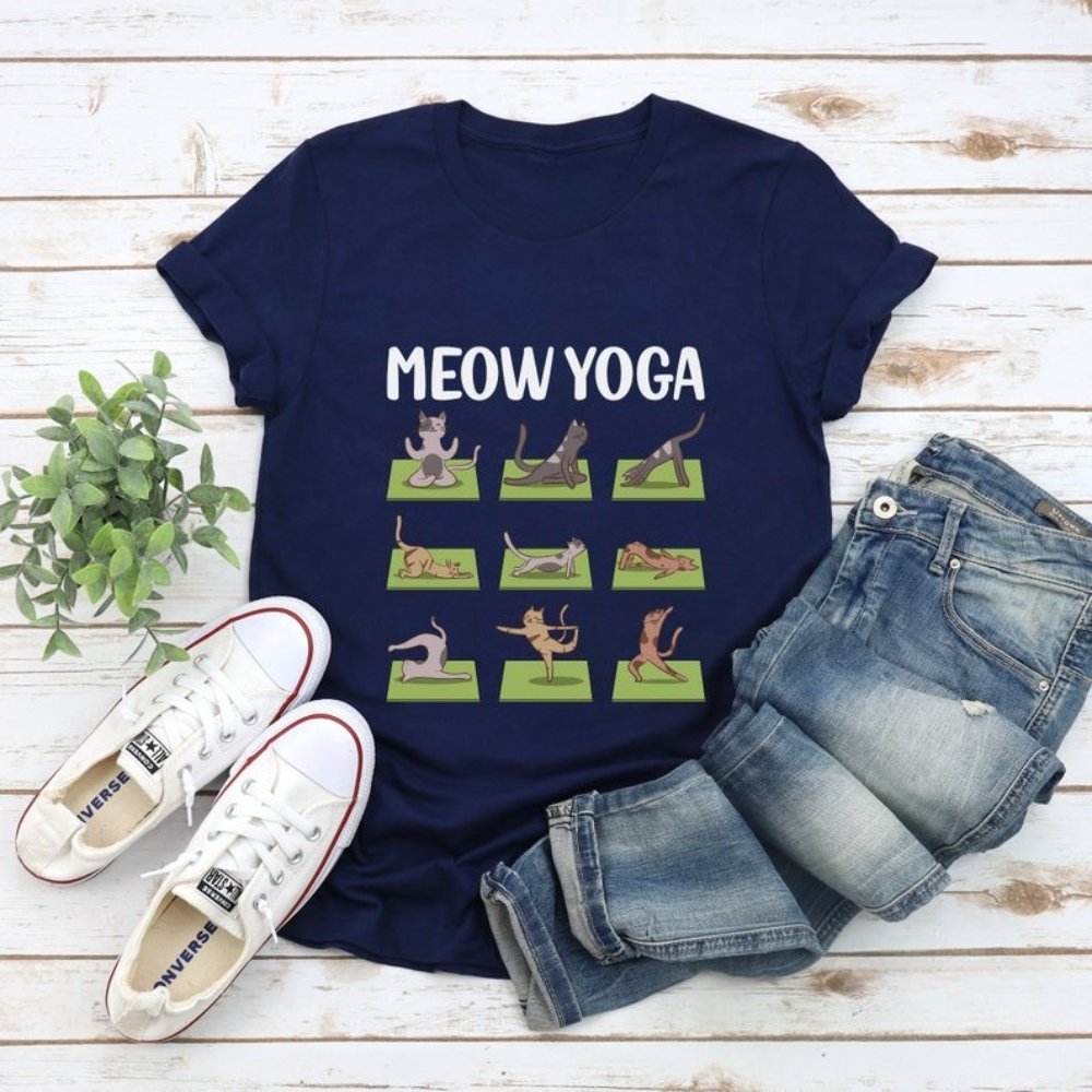 Cat Yoga Shirt Funny Casual Te - Pilates Yoga Instructor 리뷰 및 가격